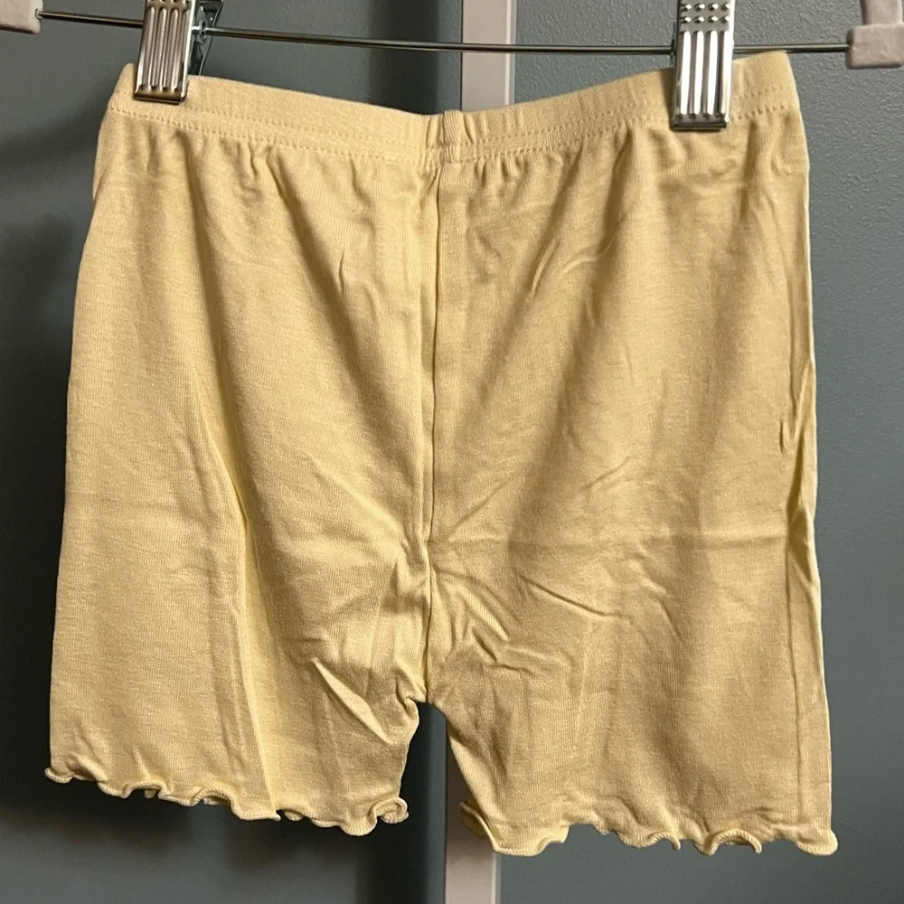 Yellow Knit Biker Shorts with Bow NWOT 5-6